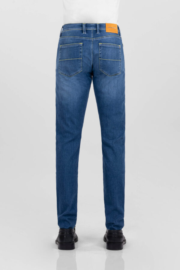 Sartoria Tramarossa MICHELANGELO ZIP SS SLIM MEDIUM BLUE STRETCH DENIM JEANS Sottocosto