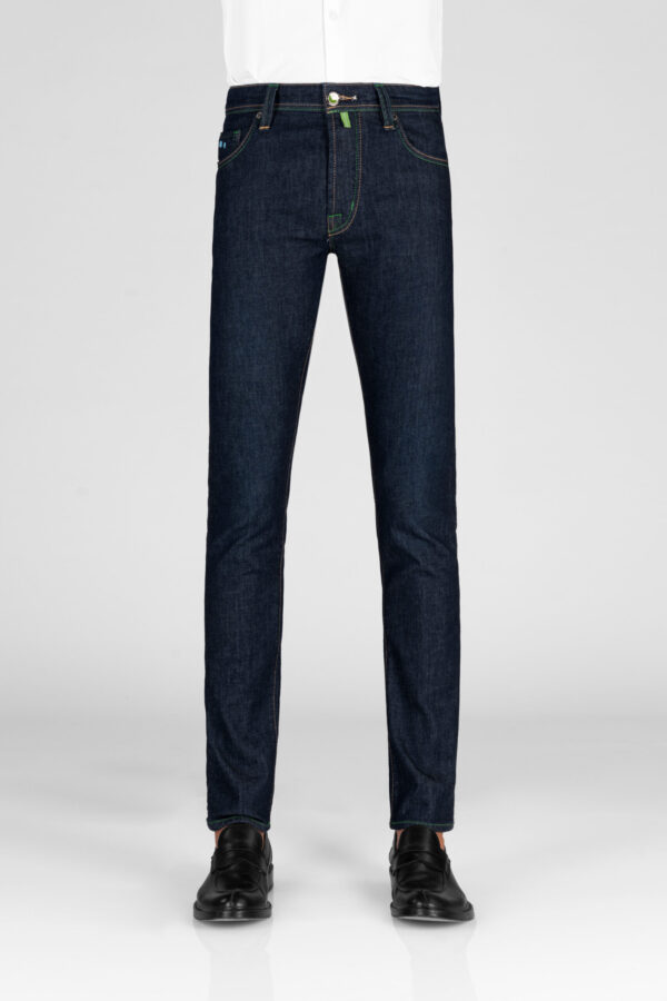 Sartoria Tramarossa JEANS LEONARDO BUTTONS REGULAR IN DENIM BLU SCURO Convenienza