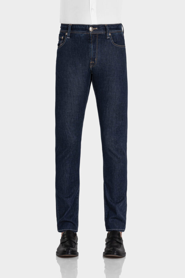 Sartoria Tramarossa JEANS MICHELANGELO ZIP REGULAR IN DENIM SETA BLU MEDIO