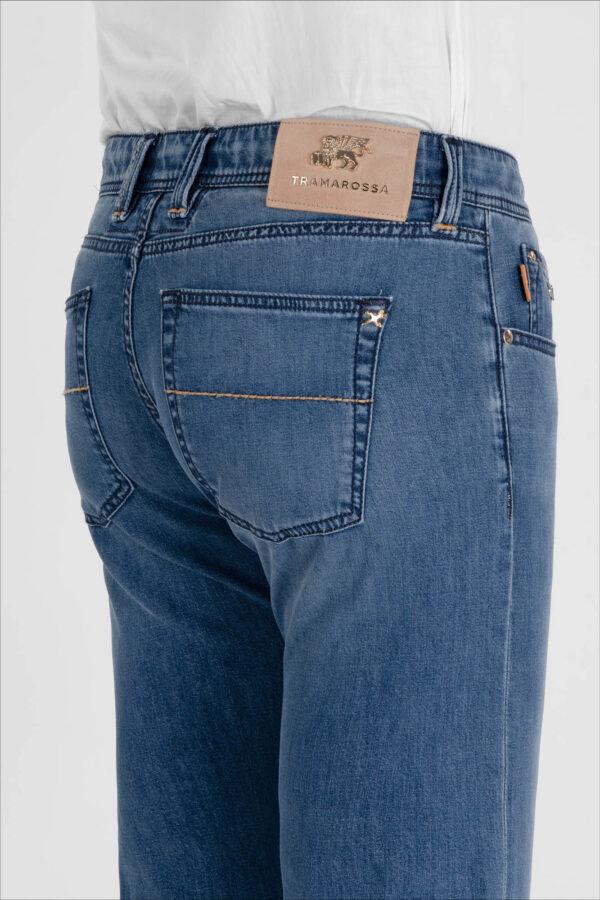 Sartoria Tramarossa JEANS MICHELANGELO ZIP REGULAR IN DENIM SETA BLU MEDIO Online