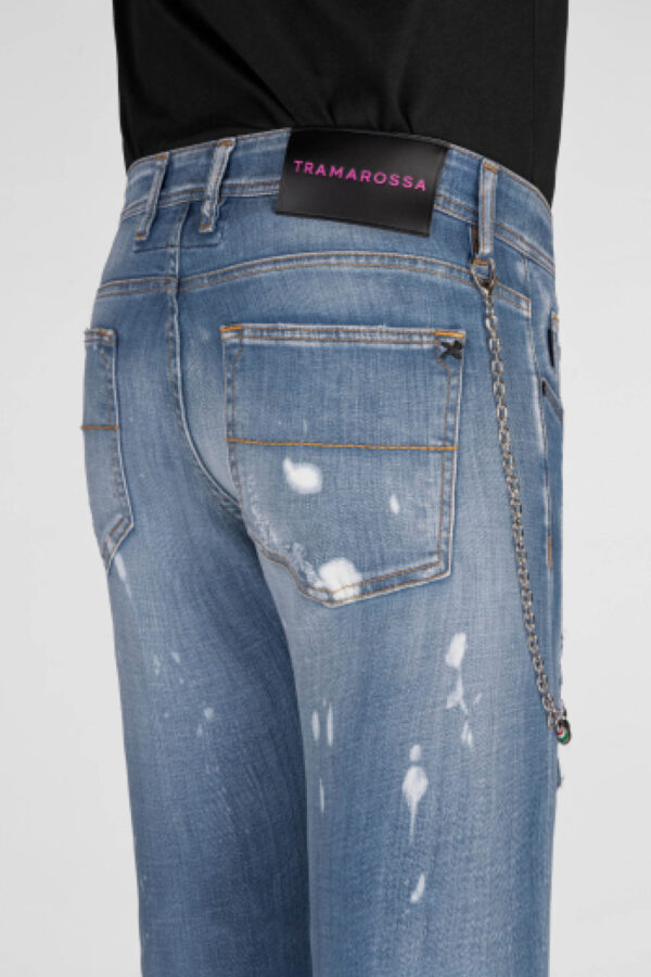 Sartoria Tramarossa JEANS 1980 SLIM IN DENIM STRETCH BLU MEDIO In Vendita