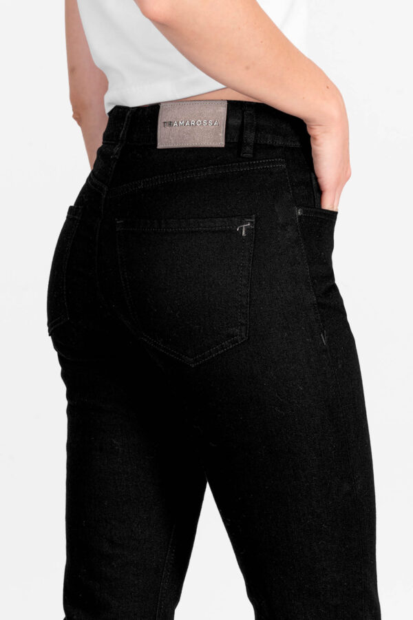 Sartoria Tramarossa JEANS MONICA FLARE CUT FLARE IN DENIM NERO Saldi Di Fabbrica