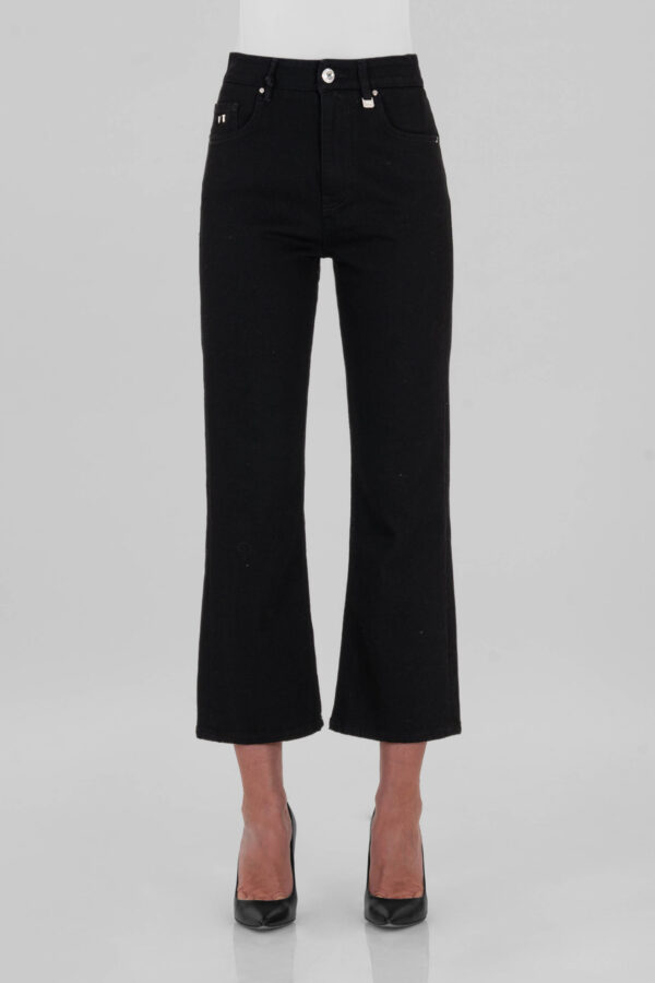 Sartoria Tramarossa JEANS MONICA FLARE CUT FLARE IN DENIM NERO Saldi Di Fabbrica