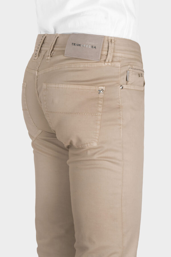 Sartoria Tramarossa PANTALONE LEONARDO BUTTONS REGULAR IN GABARDINA LEGGERA DI COTONE STRETCH BEIGE Moda