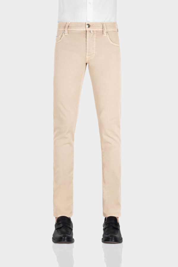Sartoria Tramarossa PANTALONE LEONARDO BUTTONS REGULAR IN GABARDINA LEGGERA DI COTONE STRETCH BEIGE 2025