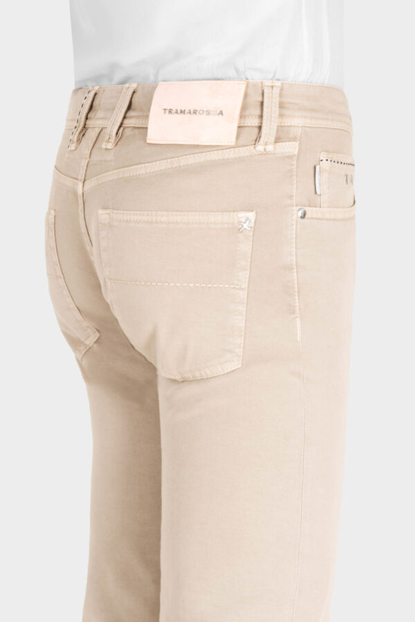 Sartoria Tramarossa PANTALONE LEONARDO BUTTONS REGULAR IN GABARDINA LEGGERA DI COTONE STRETCH BEIGE 2025