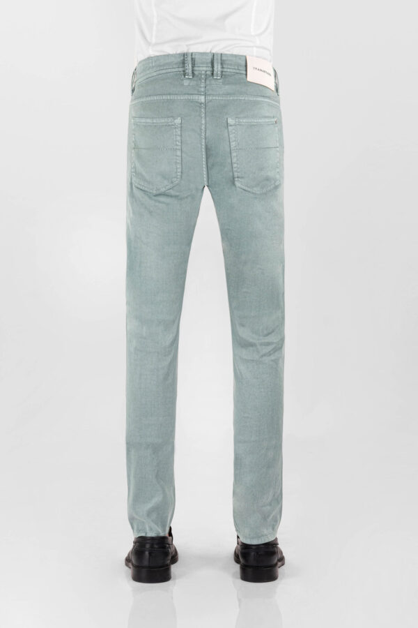 Sartoria Tramarossa PANTALONE LEONARDO BUTTONS REGULAR IN LINO VERDE Grande vendita