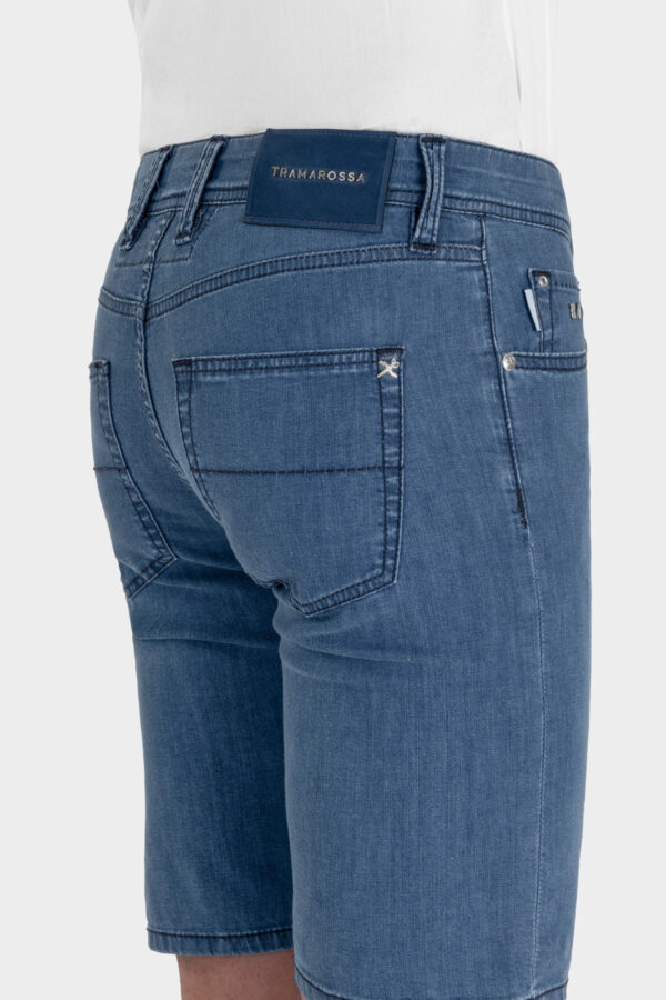 Sartoria Tramarossa JEANS ASCANIO CORTO IN DENIM SUPER LEGGERO BLU MEDIO Italia