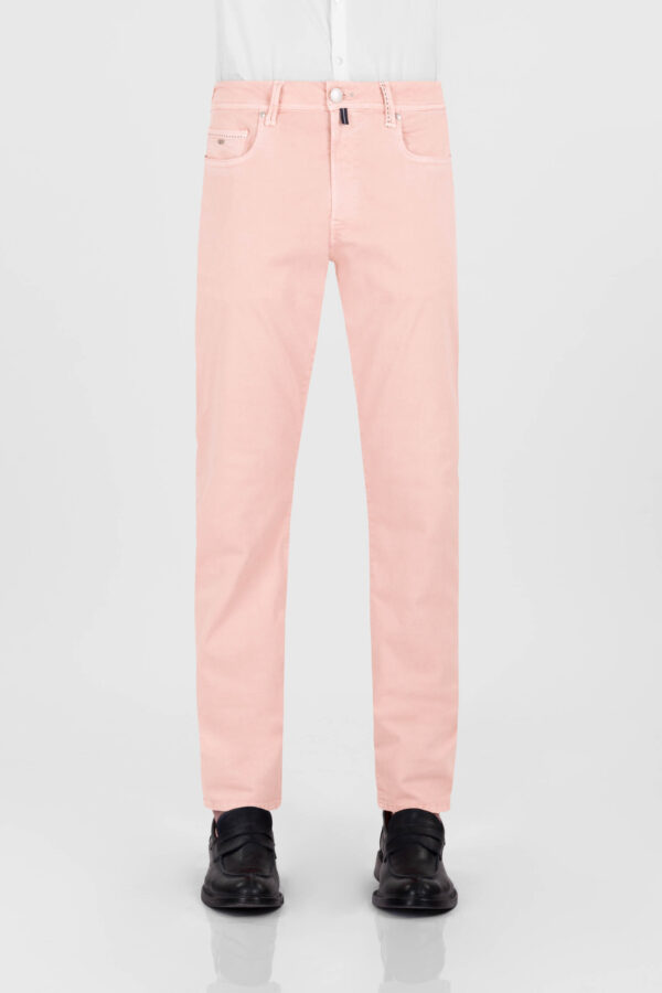 Sartoria Tramarossa PANTALONE MICHELANGELO ZIP SS REGULAR IN GABARDINA DI COTONE STRETCH ROSA 2025