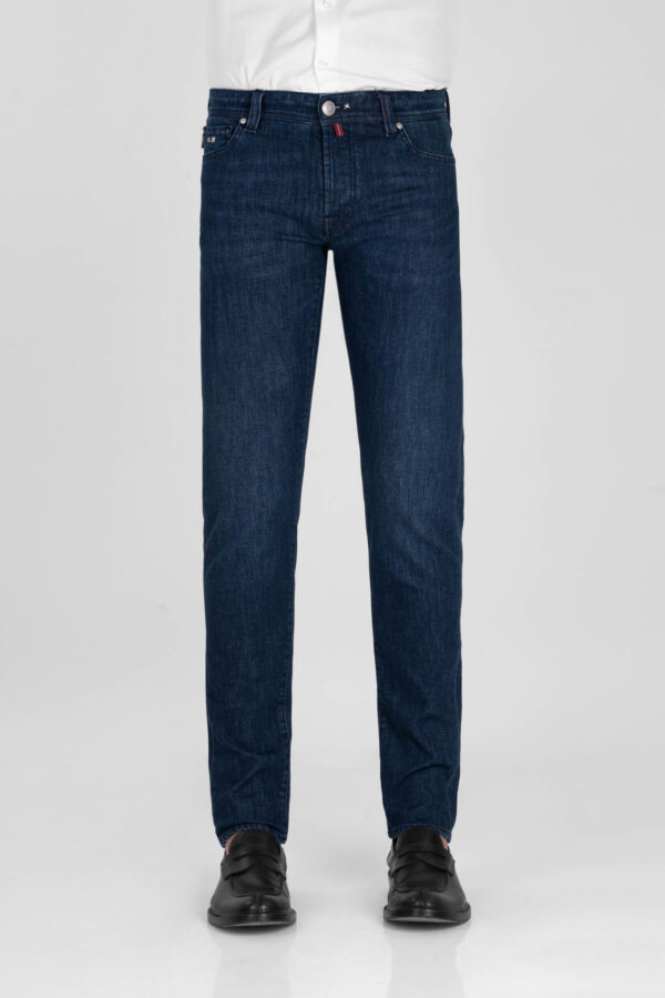 Sartoria Tramarossa JEANS LEONARDO BUTTONS REGULAR IN DENIM BLU MEDIO Qualità