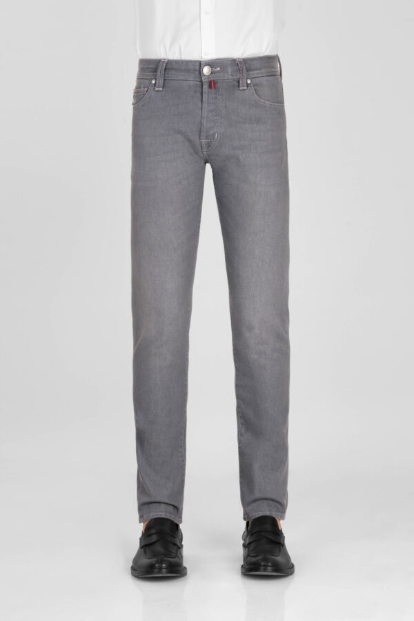 Sartoria Tramarossa JEANS LEONARDO BUTTONS REGULAR IN DENIM GRIGIO Promozione