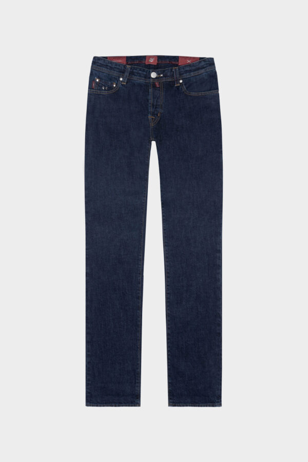 Sartoria Tramarossa JEANS LEONARDO BUTTONS REGULAR IN DENIM BLU SCURO Spedizione Gratuita