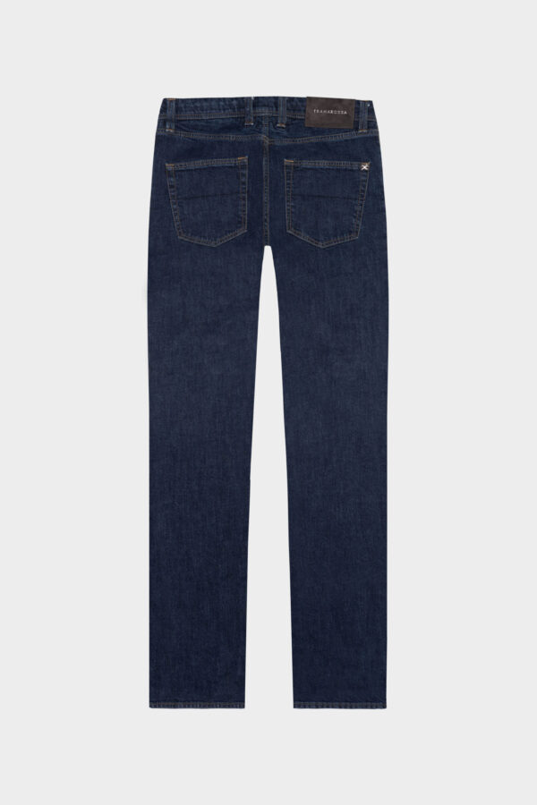 Sartoria Tramarossa JEANS LEONARDO BUTTONS REGULAR IN DENIM BLU SCURO Spedizione Gratuita