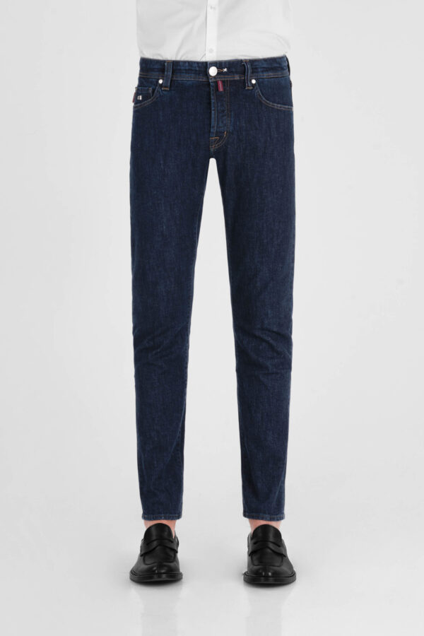 Sartoria Tramarossa JEANS LEONARDO BUTTONS REGULAR IN DENIM BLU SCURO Spedizione Gratuita