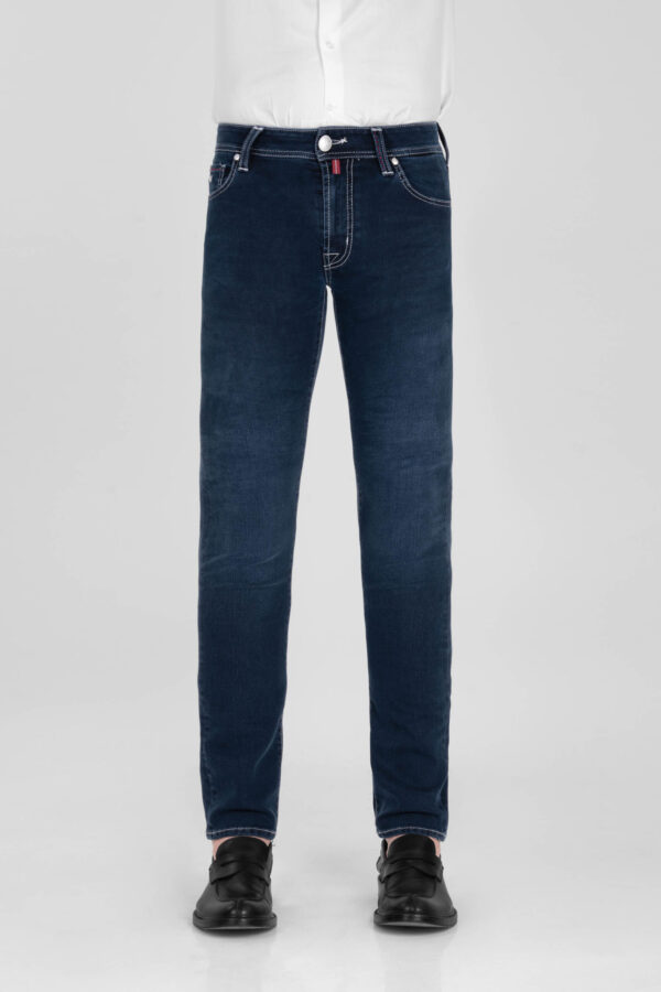 Sartoria Tramarossa JEANS MICHELANGELO ZIP SS REGULAR IN DENIM STRETCH BLU SCURO Soddisfazione Garantita