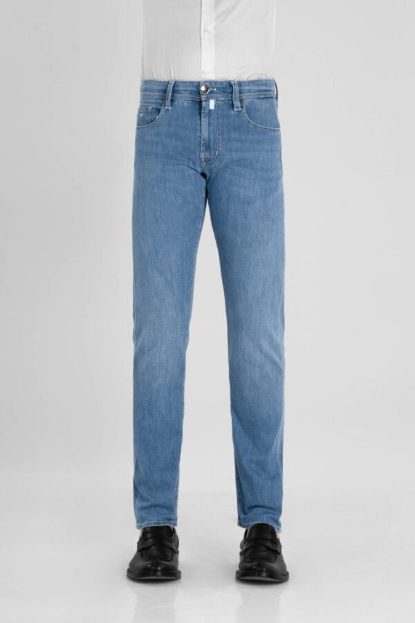 Sartoria Tramarossa JEANS MICHELANGELO ZIP REGULAR IN DENIM LEGGERO BLU CHIARO Negozi Online
