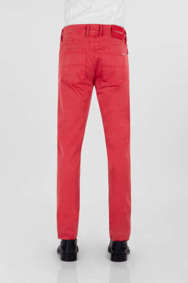 Sartoria Tramarossa PANTALONE LEONARDO ZIP SS SLIM IN GABARDINA DI COTONE STRETCH ROSSO Promozione Limitata