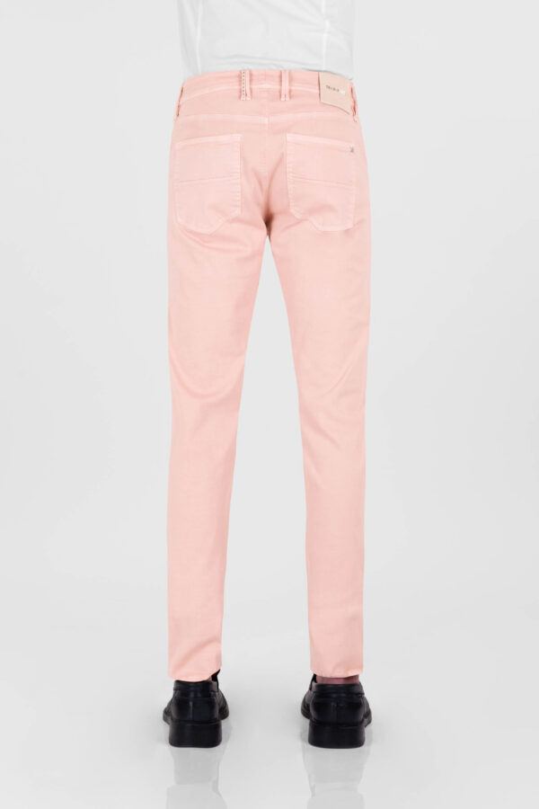 Sartoria Tramarossa PANTALONE LEONARDO ZIP SS SLIM IN GABARDINA DI COTONE STRETCH ROSA Fino Al -60%