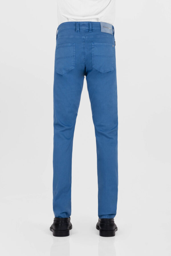 Sartoria Tramarossa PANTALONE LEONARDO ZIP SS SLIM IN GABARDINA DI COTONE STRETCH BLU MEDIO Affare Del Giorno