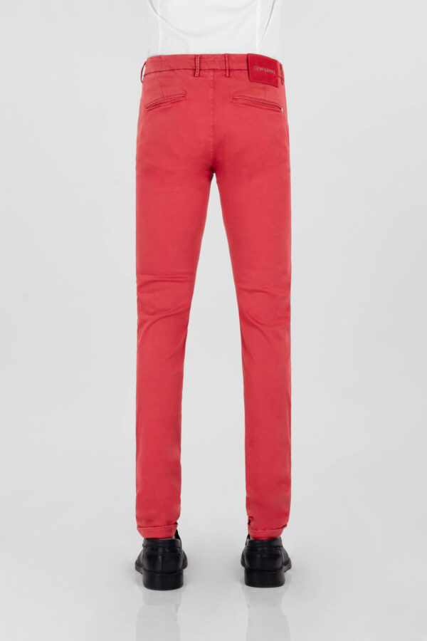 Sartoria Tramarossa PANTALONE LUIS SLIM IN GABARDINA LEGGERA DI COTONE STRETCH ROSSO Lightning offer