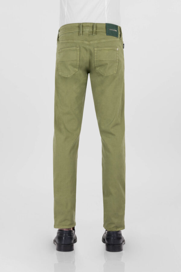 Sartoria Tramarossa PANTALONE MICHELANGELO ZIP SS REGULAR IN GABARDINA DI COTONE STRETCH VERDE Offerta