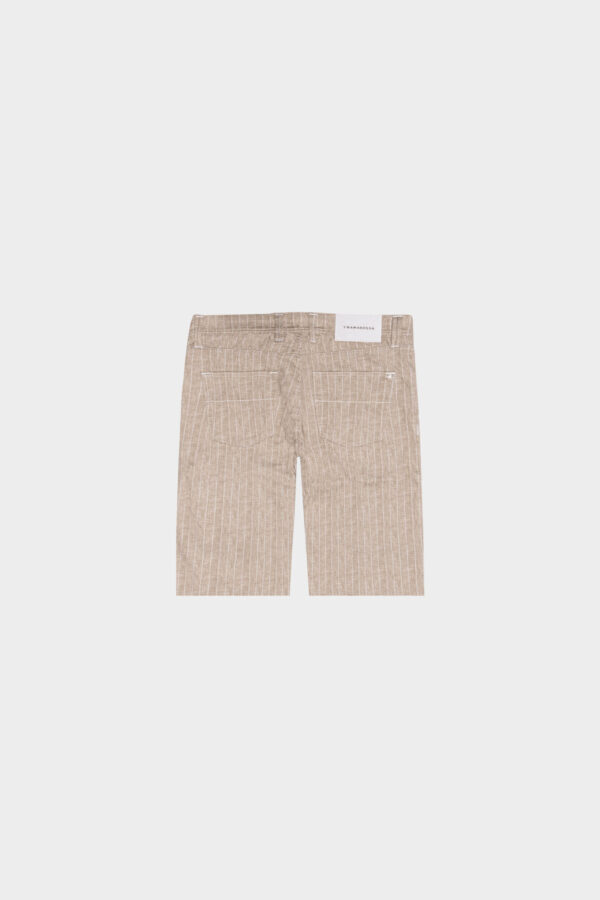 Sartoria Tramarossa PANTALONE ASCANIO CORTO IN DENIM STAMPATO BEIGE Liquidazione