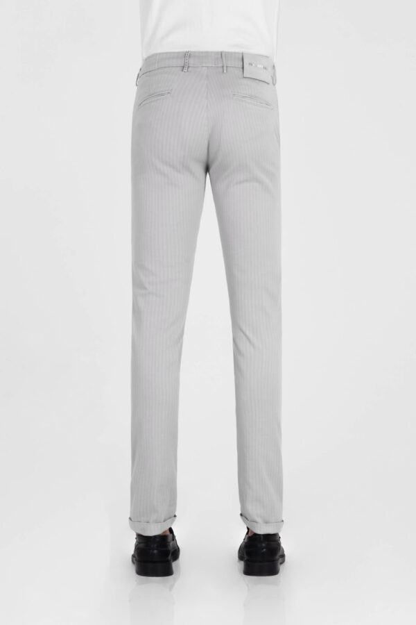Sartoria Tramarossa PANTALONE LUIS SLIM IN GABARDINA LEGGERA DI COTONE CON STAMPA ESTERNA STRETCH GRIGIO Saldi