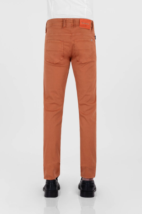 Sartoria Tramarossa PANTALONE LEONARDO ZIP SS SLIM IN GABARDINA DI COTONE STRETCH ARANCIONE Hotsell