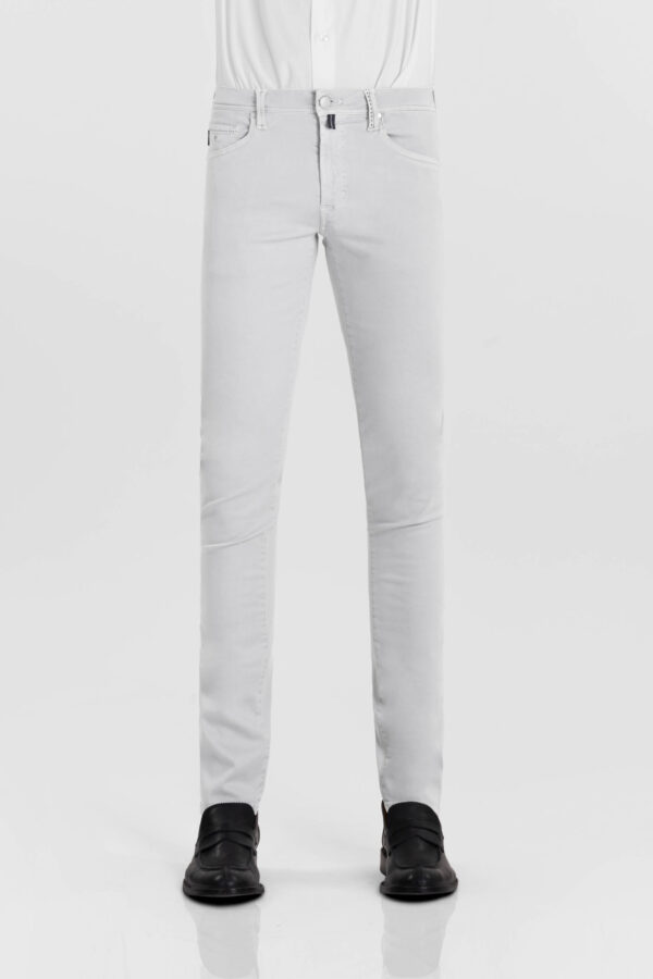 Sartoria Tramarossa PANTALONE MICHELANGELO ZIP SS REGULAR IN GABARDINA DI COTONE STRETCH GRIGIO Vendita Economica
