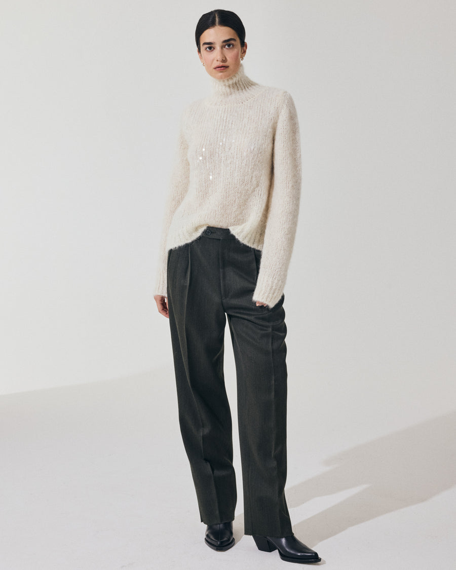 Scaglione T.NECK TRAPEZIO PAILLETTES MILK Hotsell