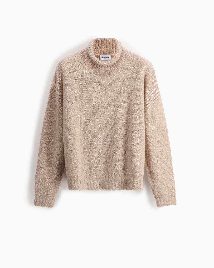 Scaglione TURTLE NECK OVER PUFFED CASHMERE BEIGE In Linea