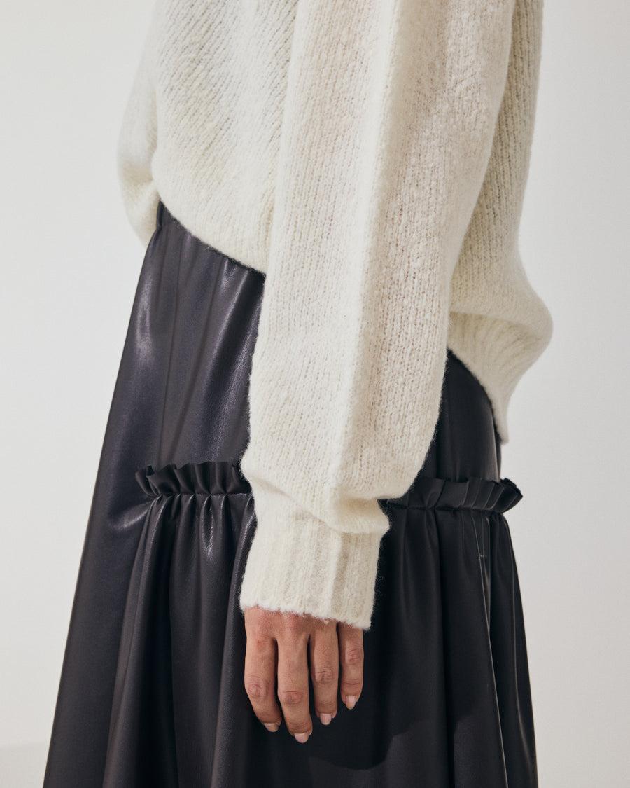 Scaglione TURTLE NECK OVER PUFFED CASHMERE MILK Nuovo