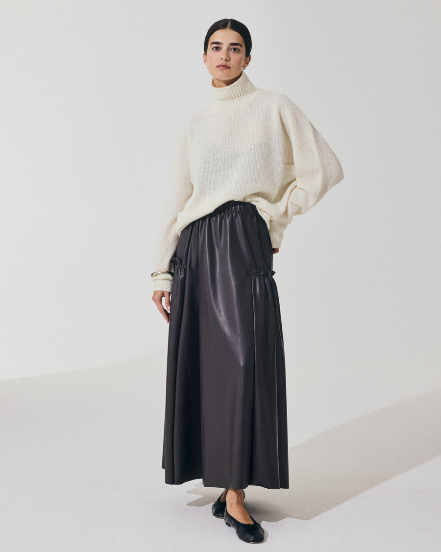 Scaglione TURTLE NECK OVER PUFFED CASHMERE MILK Nuovo
