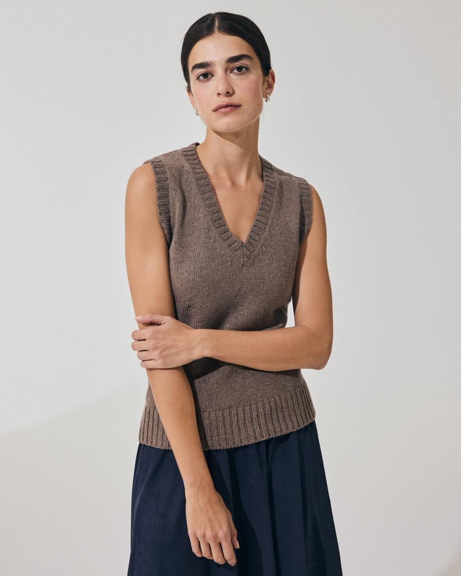 Scaglione GILET SOFT HYBRID CASHMERE TAUPE Qualità