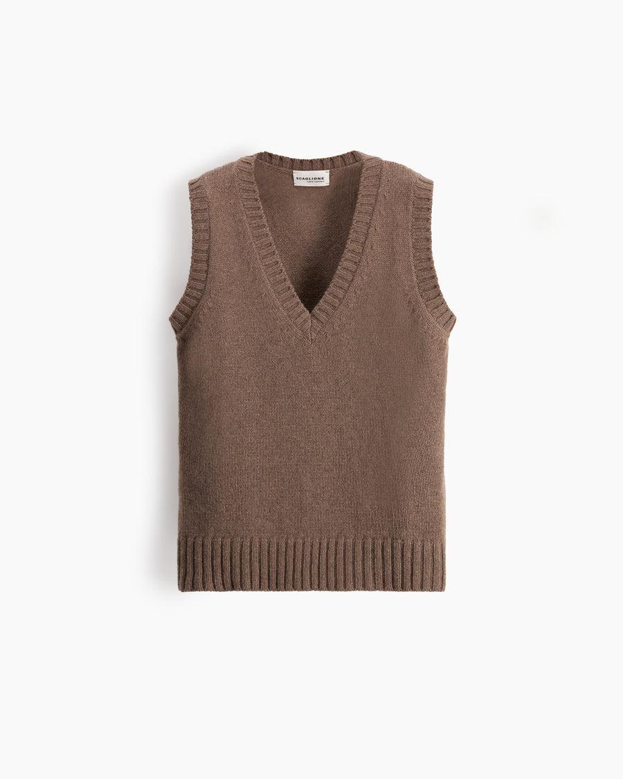 Scaglione GILET SOFT HYBRID CASHMERE TAUPE Qualità