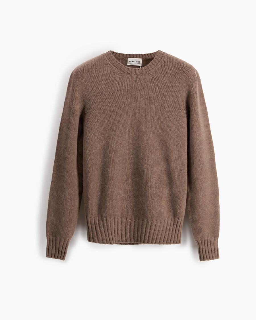 Scaglione ROUND NECK SOFT HYBRID CASHMERE TAUPE Vendita