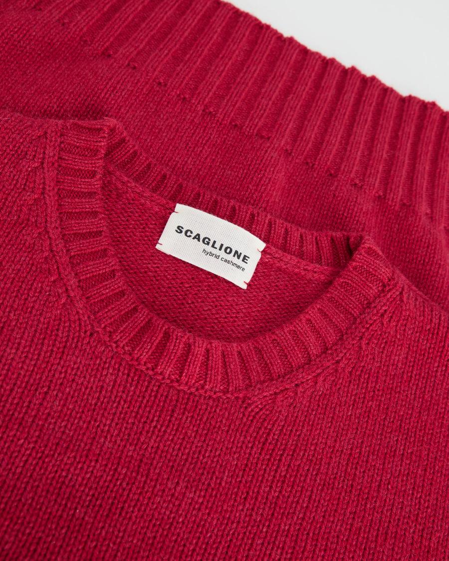 Scaglione ROUND NECK SOFT HYBRID CASHMERE MAGENTA Promozione