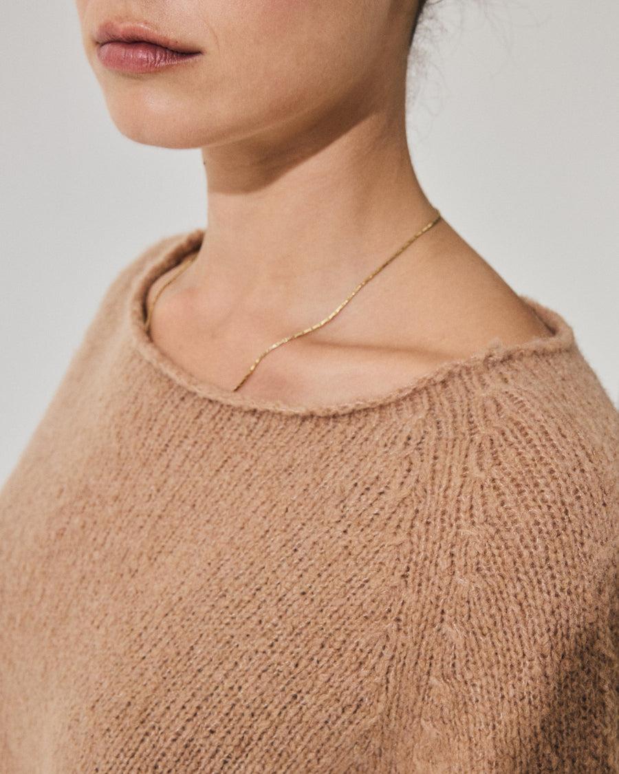 Scaglione BOAT SEAMLESS PUFFED CASHMERE CAMEL Spedizione Gratuita