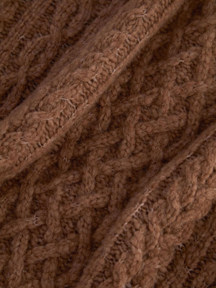 Scaglione ROUND NECKCOLLO OVER PUNTO ARAN CARAMEL Acquista Ora