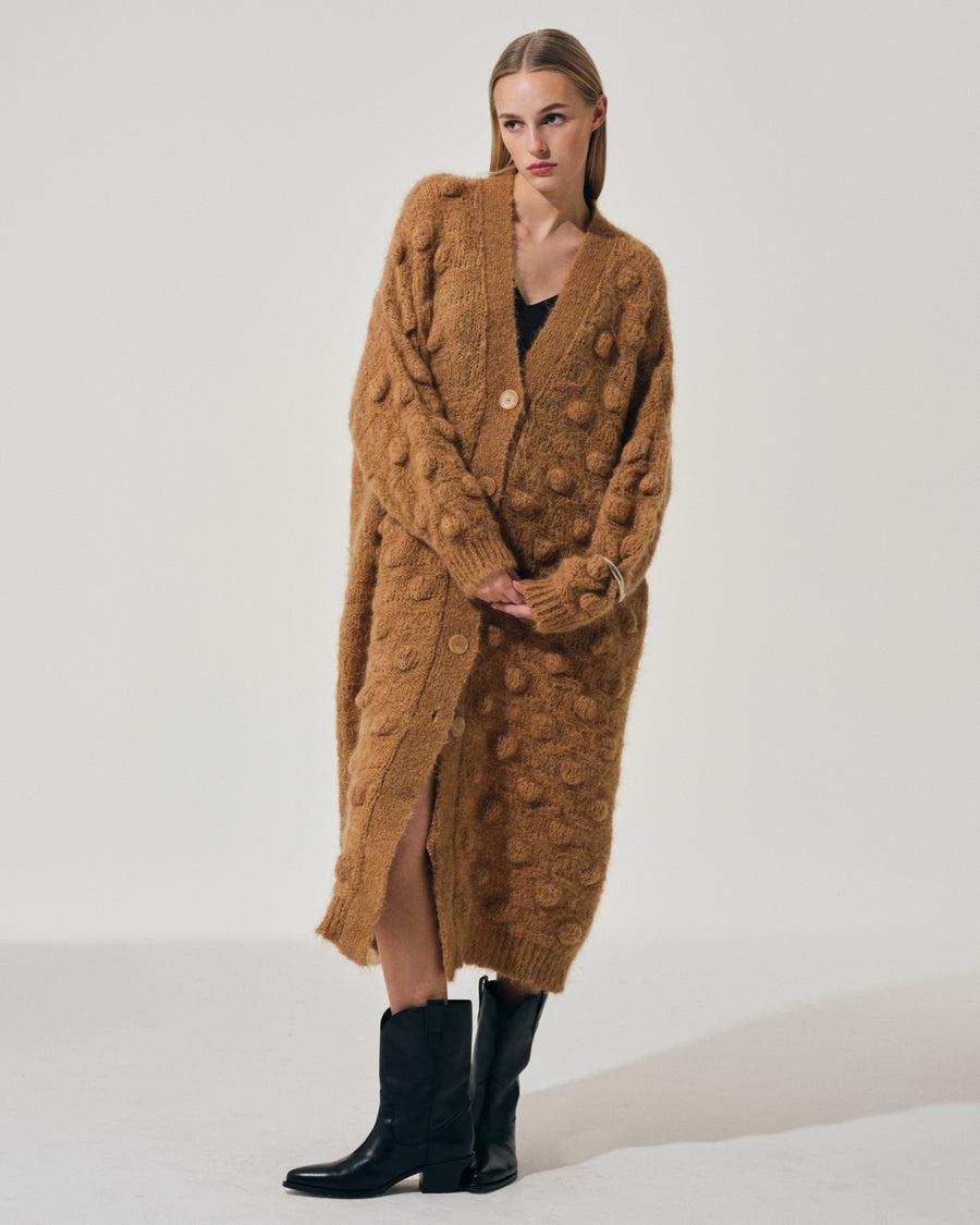 Scaglione COAT MAXY CARDIGAN OVER HAZELNUT STITCH CARAMEL Sottocosto