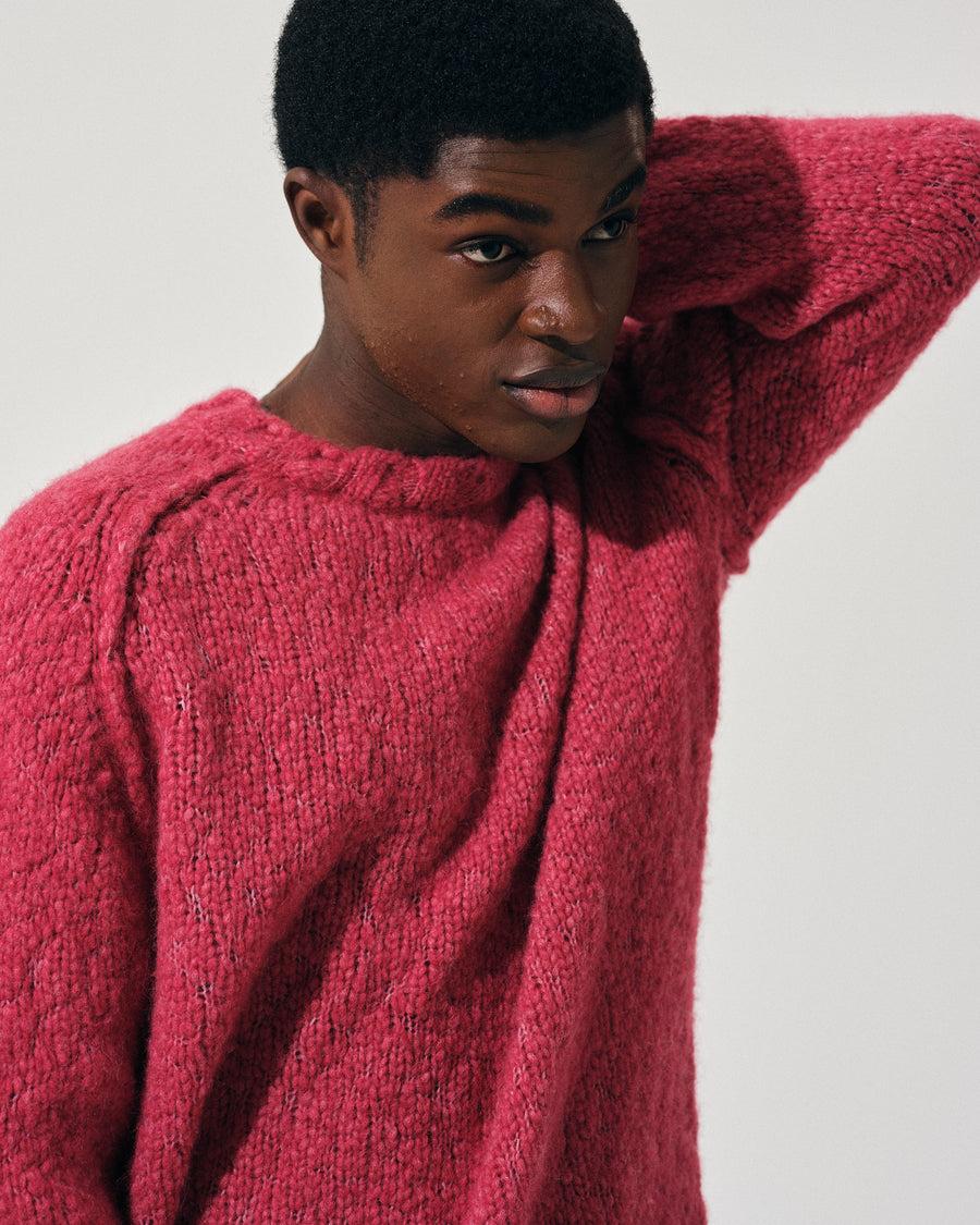 Scaglione ROUND NECK RAGLAN SOFT ALPACA DAHLIA Outlet