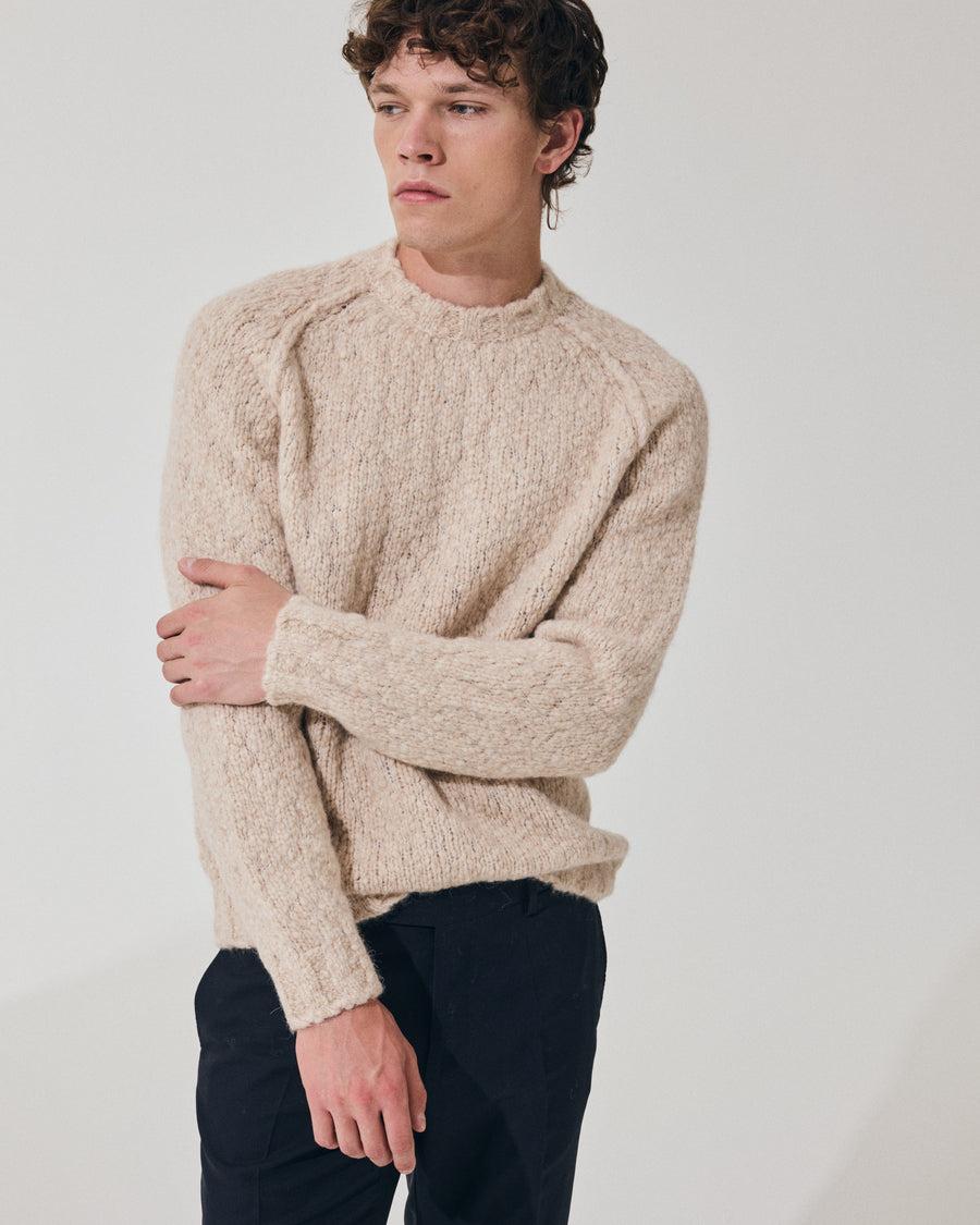 Scaglione ROUND NECK RAGLAN SOFT ALPACA SAND I Più Venduti