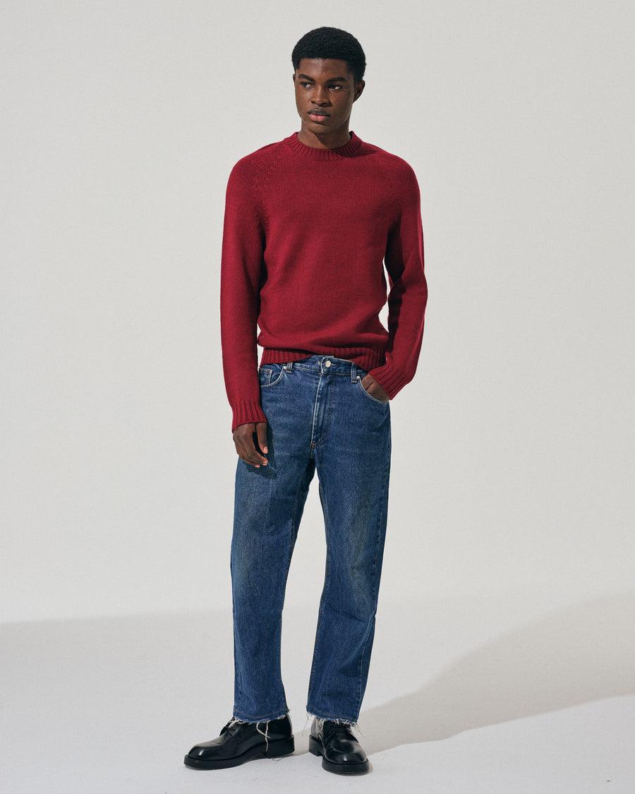 Scaglione ROUND NECK RAGLAN SOFT MERINO MERLOT Outlet