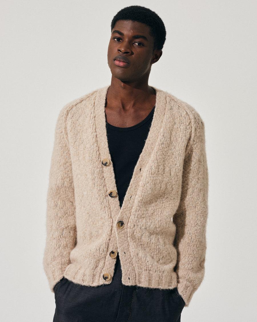 Scaglione CARDIGAN RAGLAN SOFT ALPACA SAND Moda