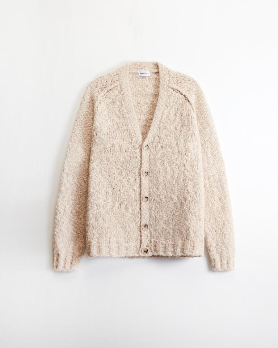 Scaglione CARDIGAN RAGLAN SOFT ALPACA SAND Moda