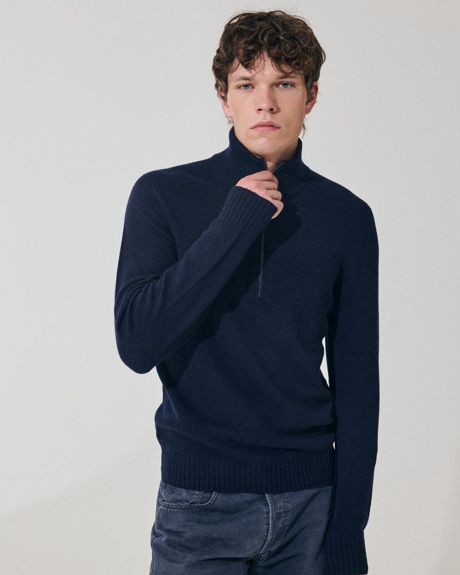 Scaglione ARMY ZIP HYBRD CASHMERE CASHMERE NAVY Italy