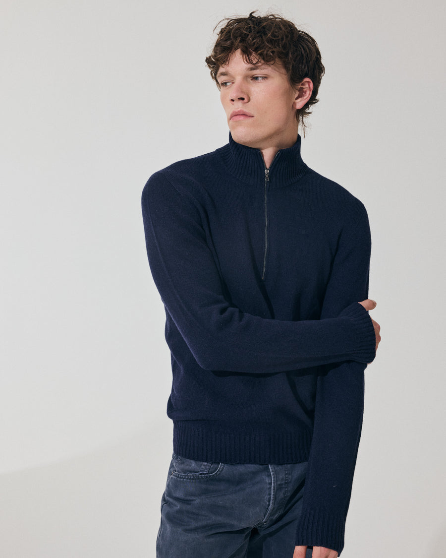 Scaglione ARMY ZIP HYBRD CASHMERE CASHMERE NAVY Italy
