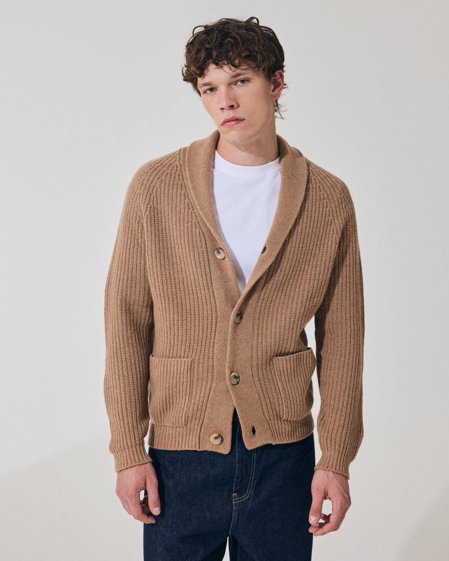 Scaglione CARDIGAN PANNOCCHIA HYBRD CASHMERE CARAMEL Italia