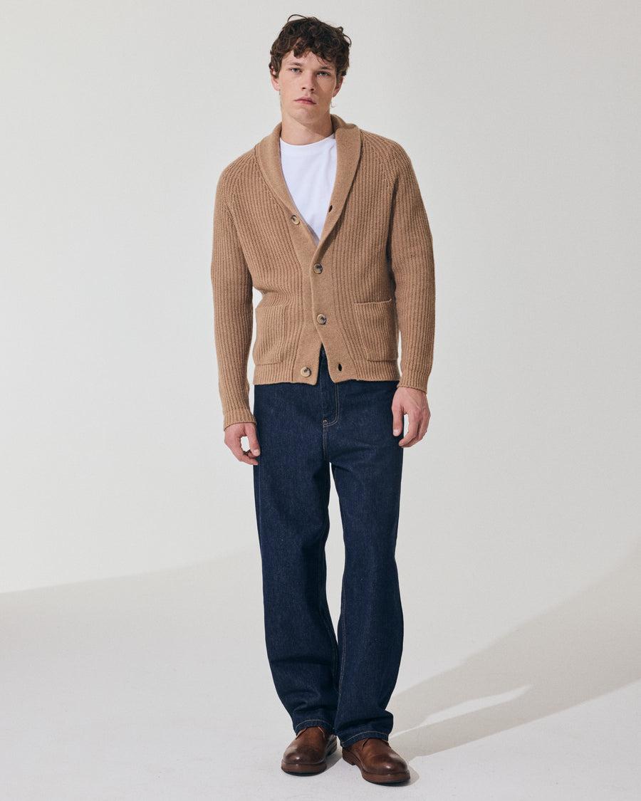 Scaglione CARDIGAN PANNOCCHIA HYBRD CASHMERE CARAMEL Italia