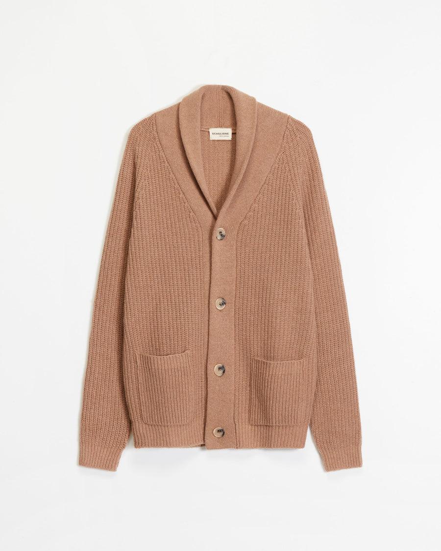 Scaglione CARDIGAN PANNOCCHIA HYBRD CASHMERE CARAMEL Italia